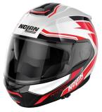 NOLANヘルメット Modulari N100-6 メタルホワイト(レッド/ブラック)