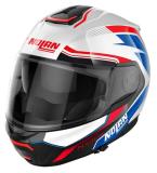 NOLANヘルメット Modulari N100-6 メタルホワイト(ブルー/レッド/ブラック)メタルブラック