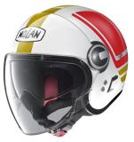 NOLANヘルメット Hybrid-Jet N21 VISOR メタルホワイト(ゴールド/レッド/グリーン)