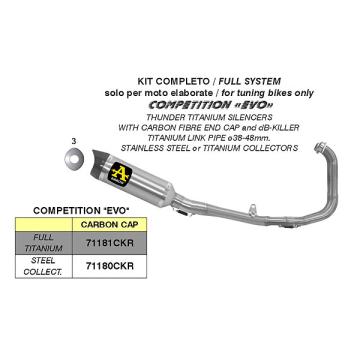 ARROW Competition EVO フルエキゾーストThunderチタンサイレンサー YZF-R3 19-20