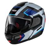 NOLANヘルメット Modulari N90-3 ゼファーホワイト(ブラック/ライトブルー/ブルー)/グロッシーブラックメタルカイマンブルー