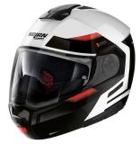  NOLANヘルメット Modulari N90-3 メタルホワイト(ブラック/レッド)/メタルブラック
