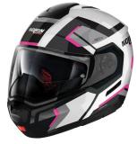  NOLANヘルメット Modulari N90-3 メタルホワイト(ブラック/フクシア/シルバー)/メタルブラック