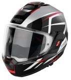 NOLANヘルメット Modulari N120-1 メタルホワイト(レッド/ブラック)/メタルブラック